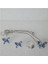 Set Günlük Giyim & Iş Yeri Blue Butterfly Zincirli Kolye & Yüzük & Küpe Seti 3