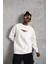 Erkek 3 Iplik Gangster Baskılı Sweatshirt - Beyaz 2