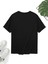 Baskılı Oversize Bisiklet Yaka T-Shirt - Siyah 5