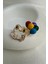 Beyaz Renkli Balon Tutan Kurbağa Broş (4cm) 4