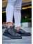 ZRN-X20 Premium Yüksek Taban Siyah Rugan Günlük Erkek Sneaker 1