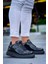 ZRN-X20 Premium Yüksek Taban Siyah Rugan Günlük Erkek Sneaker 3