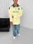 Brezilya Detaylı Düz Sarı Renkli Polo Yaka Yarım Fermuarlı Oversize Sweatshirt 2