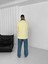 Brezilya Detaylı Düz Sarı Renkli Polo Yaka Yarım Fermuarlı Oversize Sweatshirt 3