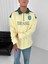 Brezilya Detaylı Düz Sarı Renkli Polo Yaka Yarım Fermuarlı Oversize Sweatshirt 4