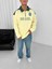 Brezilya Detaylı Düz Sarı Renkli Polo Yaka Yarım Fermuarlı Oversize Sweatshirt 5