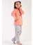 Kız Çocuk Yavruağzı Renk Uzun Kolllu Bisiklet Yaka Polar Pijama Takımı C2T4N0303 2