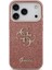 iPhone 17 Pro Uyumlu Kılıf Guess Orjinal Lisanslı 4g Büyük Metal Logolu Glitter Kapak Pembe 3