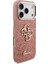 iPhone 17 Pro Uyumlu Kılıf Guess Orjinal Lisanslı 4g Büyük Metal Logolu Glitter Kapak Pembe 4