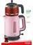 Pembe Çay ve Su Isıtıcı, Cam Demlikli, 2200W, Sağlıklı ve Şık Tasarım 1