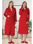 Mecit 6505 Kırmızı Kadife Sabahlıklı Gecelik Takım 1
