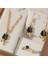 Set Günlük Giyim & Iş Yeri Black Tulıp Zincirli Kolye & Yüzük & Küpe Seti 2