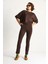 Kadın Yumuşak Dokulu Bisiklet Yaka Oversize Sweat Pantolon Viskon Dalgıç Takım 5