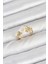 Pirinç Gold Renk Çiçek Model Zirkon Taşlı Kadın Yüzük - TJ-BYK3878 1