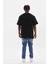 Unisex Baskılı Oversize T-Shirt - Siyah 4