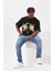 Unisex Baskılı Oversize T-Shirt - Siyah 5