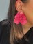 Kadın Zr Marka Model Pembe Renk Çiçek Küpe En:7 Boy:7 cm Şık Küpe 3
