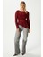 Angel Asimetrik Bordo Uzun Kollu Dantel Top / Bluz 1