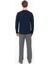 18957 Erkek Lacıvert Yuvarlak Yaka Uzun Kollu Pijama Takımı 4