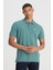 Regular Fit Normal Kesim Polo Yaka İndigo Tişört 6