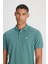 Regular Fit Normal Kesim Polo Yaka İndigo Tişört 8