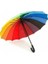 Gökkuşağı Şemsiye 16 Telli Yarı Otomatik Unisex Baston Saplı Şemsiye 1