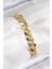 Vıp Pirinç Zirkon Taşlı Klasik Zincir Model Gold Renk Kadın Bileklik - TJ-BB7766 1