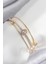 Pirinç Zirkon Taşlı Baget Model Gold Renk Kadın Bileklik - TJ-BB7863 1