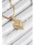 316L Çelik Zirkon Taşlı Kalp Model Gold Renk Kadın Kolye - TJ-BKO10530 1