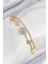 Pirinç Zirkon Taşlı Yonca Model Gold Renk Kadın Bileklik - TJ-BB7885 1
