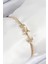 Pirinç Zirkon Taşlı Yıldız Model Gold Renk Kadın Bileklik - TJ-BB7903 1