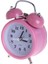 Mini Dekoratif Metal Işıklı Alarmlı Yuvarlak Masa Saati - Çalar Saat Pudra 7170621 3
