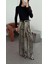 Kemerli Saten Leopar Pantolon 3