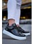 ZRN-X20 Premium Yüksek Taban Siyah Rugan Günlük Erkek Sneaker 1