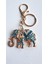 Lüks Taşlı Fil Anahtarlık & Çanta Süsü - Mavi 10,5 cm 4