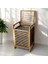 Orta Boy Ahşap Bambu Kirli Sepeti 40X35X60 3