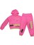 Kız Çocuk Pembe Renk Awesome Yazı Desenli Kapüşonlu Crop Model Eşofman Takımı 1