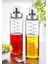 Cam Yağdanlık 2'li Set – Metal Kapaklı, Damlatmaz, Isıya Dayanıklı, Ölçülü Akıllı Yağlık 550 ml (Zeytinyağı, Sirke, Ayçiçek Yağı) 1