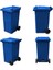 3 Adet Mavi 240 Litre Plastik Çöp Konteyneri - Isıya Dayanıklı, Faras Hediyeli 3