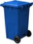 3 Adet Mavi 240 Litre Plastik Çöp Konteyneri - Isıya Dayanıklı, Faras Hediyeli 4