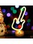 Neon Gitar Masa Lambası Pil+Usb Ev Ofis Sevgilidüğün Nişan Parti Dekoru Hediyelik Masaüstü Neon LED 4