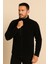 Unisex Lacivert Anti-Pilling Tüylenme Yapmayan Standart Fit Tam Fermuarlı Soğuk Geçirmez Polar Hırka 1