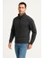 Erkek Dik Yaka Sweatshirt Dik Yaka Yarım Fermuarlı 3 Iplik Şardonlu Pamuk Kumaş - Antrasit 1