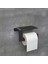 Metal 2'li Set 30CM Havlu Askılığı ve Tuvalet Kağıdı Askılığı Siyah 3
