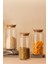 Bambu Kapaklı Cam Kavanoz Seti 1300ML, Şık ve Kullanışlı Üçlü Paket 1
