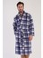 Erkek Indigo Renk Welsoft Uzun Kollu Kuşaklı Cepli Sabahlık C5T7N0303 1