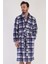 Erkek Indigo Renk Welsoft Uzun Kollu Kuşaklı Cepli Sabahlık C5T7N0303 2