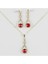 Msa-Shop Taşlı Set Kolye-Kırmızı 1