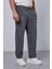 Erkek Slim Fit Fitilli Beli Lastikli Pantolon Füme 2
