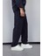Erkek Kadife Dokulu Baggy Fit Pantolon Lacivert 4